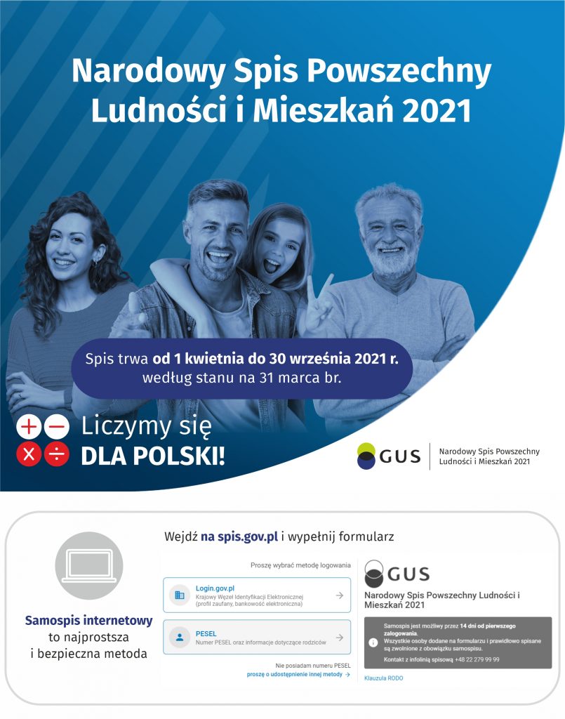 Plakat: Narodowy Spis Powszechny Ludności i Mieszkań 2021