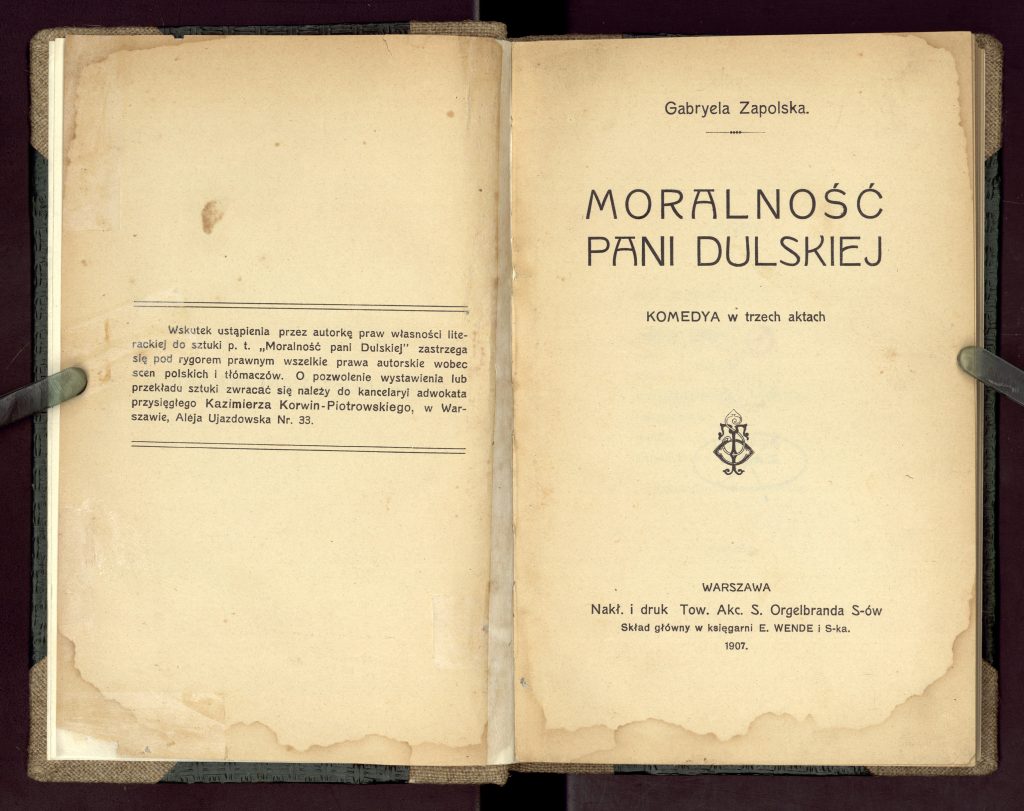 "Moralność Pani Dulskiej" Gabrieli Zapolskiej 1907